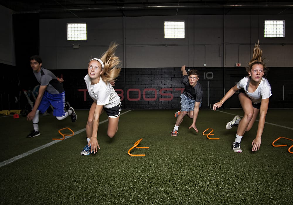 Teen athlete strength training